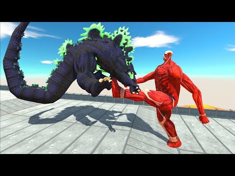 Super Godzilla vs Colossal Titan Lava Death Run - ARBS