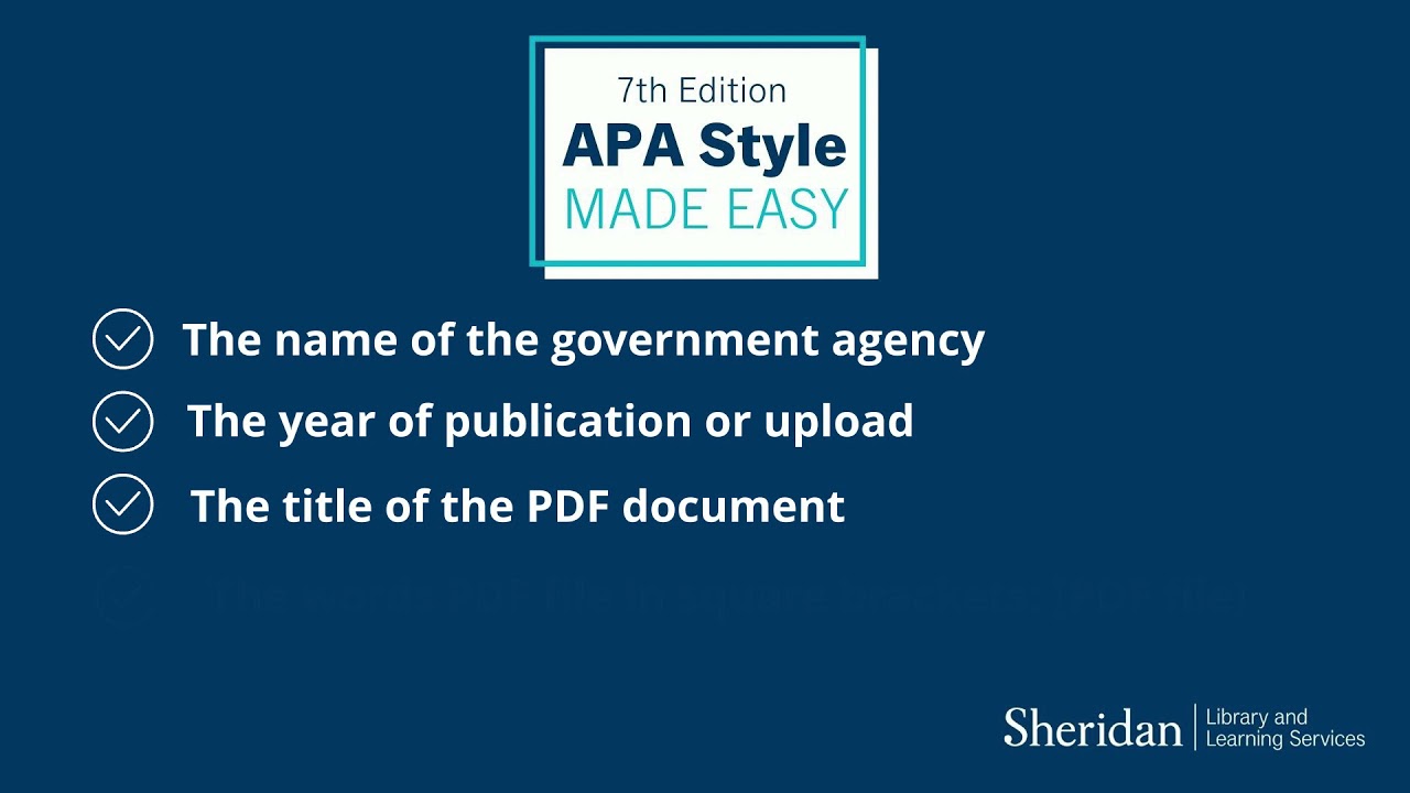 APA Made Easy - Citing Government Documents