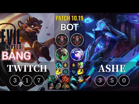 EG Bang Twitch vs Ashe Bot - KR Patch 10.19