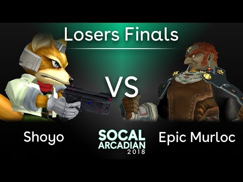 SoCal Arcadian 2018 - Shoyo (Fox) VS Epic Murloc (Ganondorf)  - SSBM Top 8 - Losers Finals