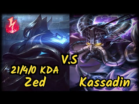 Zedxsmurf (ZED) vs KASSADIN - 21/4/0 KDA MID GAMEPLAY - EUW Ranked DIAMOND