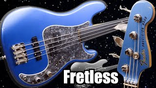 Video thumbnail for Oops... No Frets! | 2020 Fender Tony Franklin Signature Fretless P-Bass Lake Placid Blue Review Demo by The Trogly's Guitar Show
