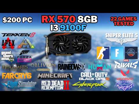 $200 Gaming PC in 2025 | RX 570 8GB + i3 9100F | 1080p Low & High | 22 Game Benchmark
