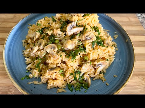 Mushroom Rice | One Pot Rice Recipe | Easy Lunch Recipe