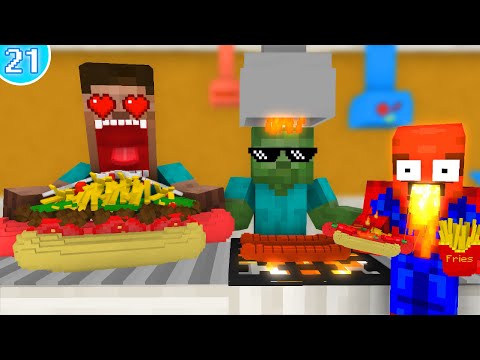 🌭 Work At Hot Dog Place - Minecraft Animation