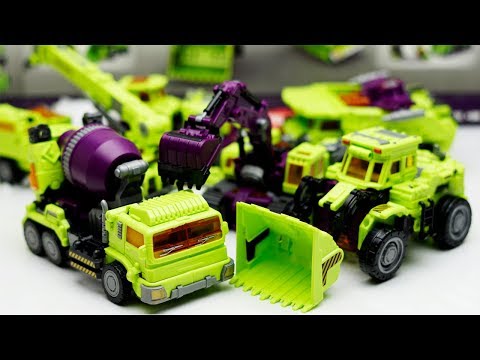 Transformers Stop motion Green Car Color Excavator, truck, cranes boat #трансформеры Cars Robot Toys