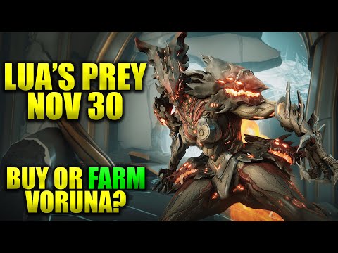Warframe Lua's Prey Coming November 30! Wolf Warframe Voruna & Weapons!