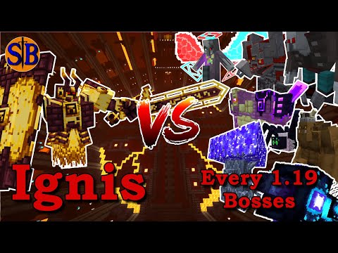 Ignis VS Every 1.19 Bosses Gauntlet style | Minecraft Mob Battle
