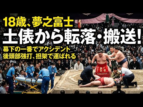 🇯🇵⚡ 大相撲夏場所10日目：夢之富士が土俵下転落で負傷アクシデント発生 🏟️🤕