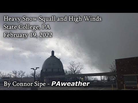 Heavy Snow Squall - State College, PA, 2-19-2022