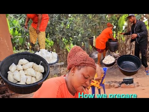 How we prepare organic cassava to fufu in the village.Step by step guide 
