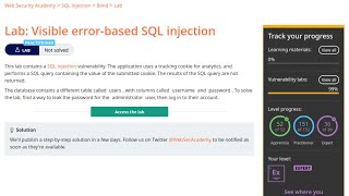 Web Security Academy | Sqli | Visible Error-Based Sql Injection