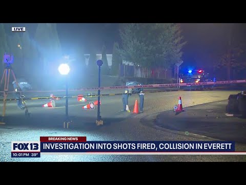 Investigation into shots fired, collision in Everett | FOX 13 Seattle