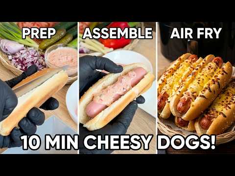 Air Fryer Hot Dogs That Are Crispy, Cheesy & Dangerously Good!