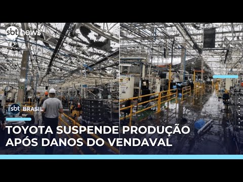 Toyota paralisa produção em fábricas no Brasil após danos por temporal em SP | #SBTBrasil