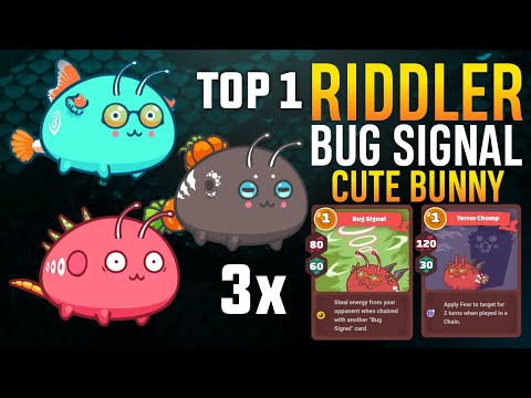 TOP 1 RANK RIDDLER TRIPLE CUTE BUNNY + BUG SIGNAL | HIGH IQ PLAYS | AXIE INFINITY