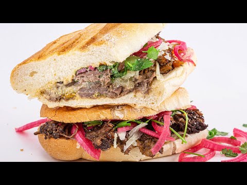 How To Make Cuban Beef Sandwiches Made With Instant Pot Shredded Beef By Bobby Flay