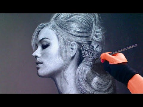 Yvonne Profile Portrait – Charcoal Drawing