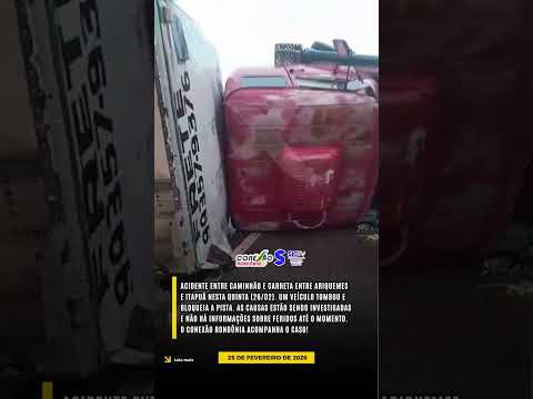 Acidente entre veículos de grande porte interdita rodovia entre Ariquemes e Itapuã