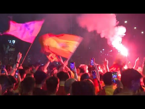 Spain fans celebrate Euro 2024 triumph in Madrid's Plaza Cibeles | AFP