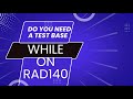 Do you need a test base while on Rad 140? With Seth Jordan