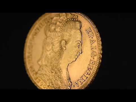 Moneta, Brazylia, Maria I, 6400 Reis, 1790, Rio de Janeiro, AU(55-58), Złoto