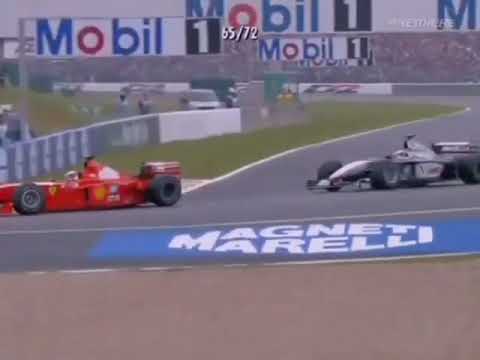 Schumacher and Hakkinen epic F1 fight, 1999 France GP