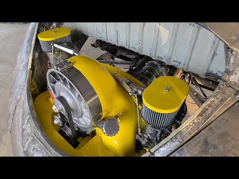 Bernie Bergman Porsche fan add-on kit, fitted on a Scat Volksracer,  going into a 1952 VW Zwitter