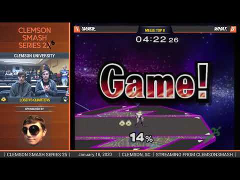 Clemson Smash Series 25 - Losers Quarters - Jankie (Sheik) vs. What. (Marth) - SSBM