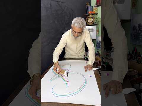 Allah Arabic Calligraphy Tutorial 🧑🏻‍🎨❤️ #shorts