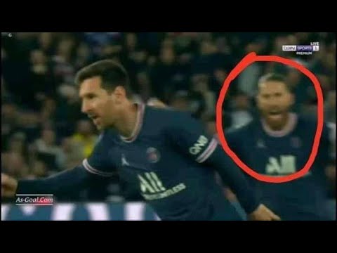 Ramos celebrating a goal scored  by Messi 🤭👀