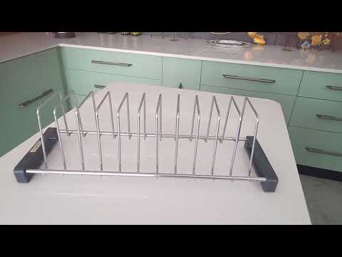 Rectangular stainless steel ss premium plate rack, size/dime...