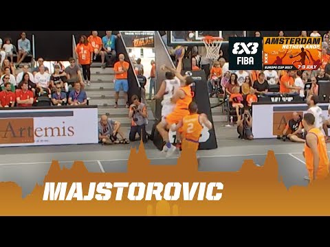 Serbia's Dejan Majstorovic with the hoop and harm! - FIBA 3x3 Europe Cup 2017