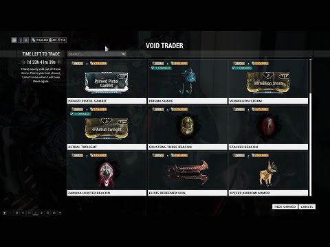 Warframe Void Trader 5/6/2016