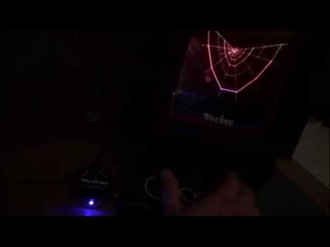 Vectrex Audio Puck - Playing Webwars in the dark.
