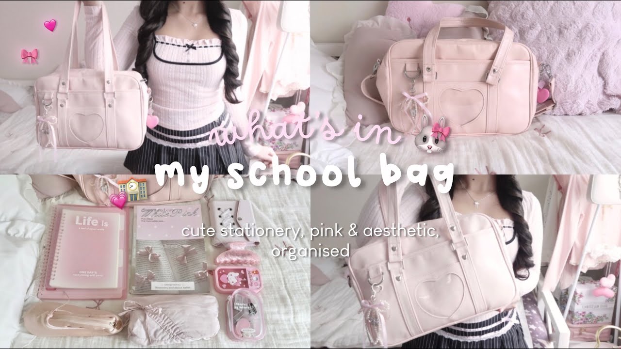 What’s In My School Bag 🎀 pink aesthetic school essentials