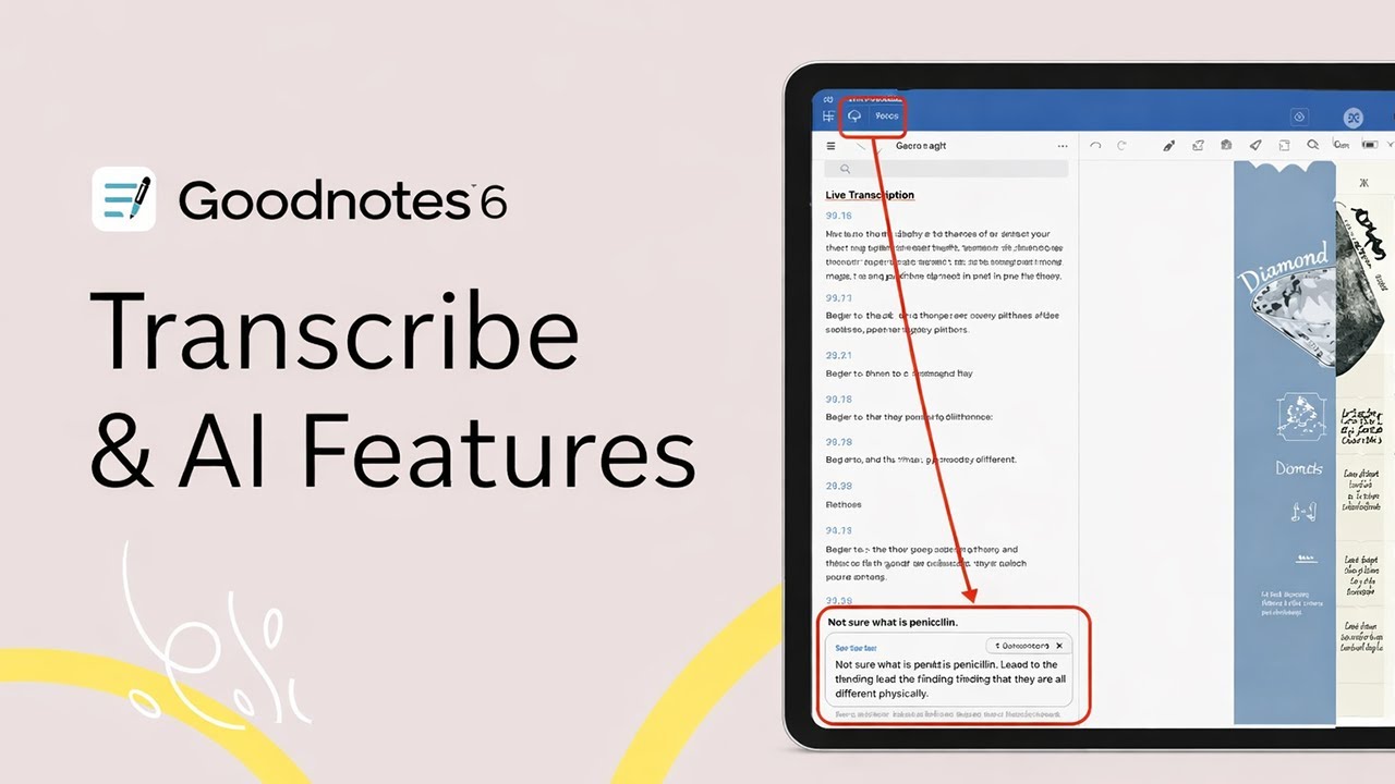 GoodNotes 6 Transcribe & AI Features How to Summarize Notes on iPad!