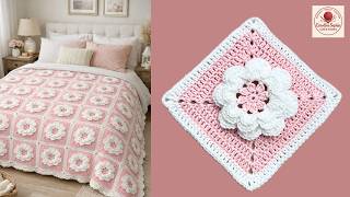 🎀💟🍬Absolument gourmand et shabby chic ! GRANNY CROCHET FLEUR 🌸#grannysquare