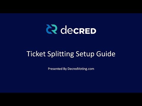 Decred Ticket Splitting - Setup Instructions (GUI)