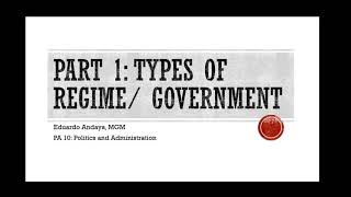 Types of Regime