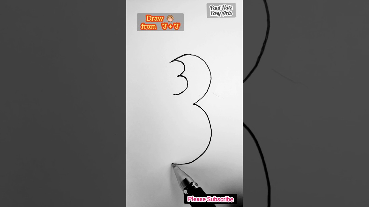 How to draw from animals from the numbers #monkey #drawing #easydrawing