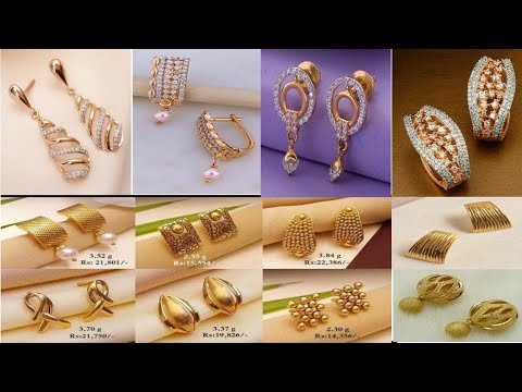 latest gold earring design// office wear, daily routine earrings 2023