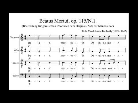 Mendelssohn Bartholdy, Felix (1809 - 1847) Beati Mortui, Op.115/ N. 1 (Fassung für gemischten Chor)