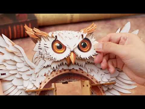 Snowy Owl 3D Wooden Puzzle Clock | Cutywood DIY Craft Kit
