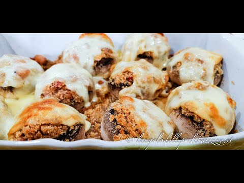Funghi Champignon ripieni e filanti