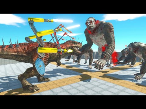 T-rex Cyborg Fighting The Every Army - New Update Animal Revolt Battle Simulator
