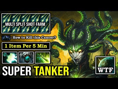 HOW TO SOLO MID MEDUSA IN 7.25 with Imba Split Shot Jungle Stack Farming EZ 1Item Per 5Min DotA 2