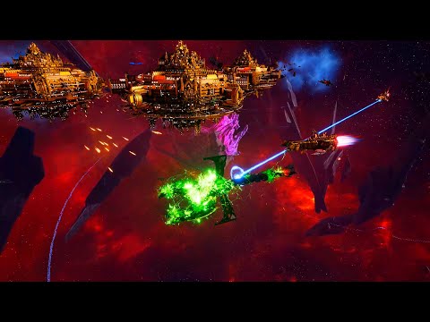 3 Phalanxes annihilate Necrons! - Massive Battle, Skirmish Gameplay, Battlefleet Gothic Armada 2