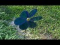 Blue Holographic Pinwheel Flower Yard Wind Wheel Spinner