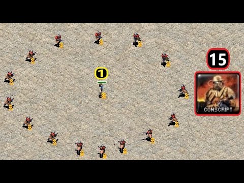 1 Tanya vs 15 Elite Conscripts - Same Cost - Red Alert 2
